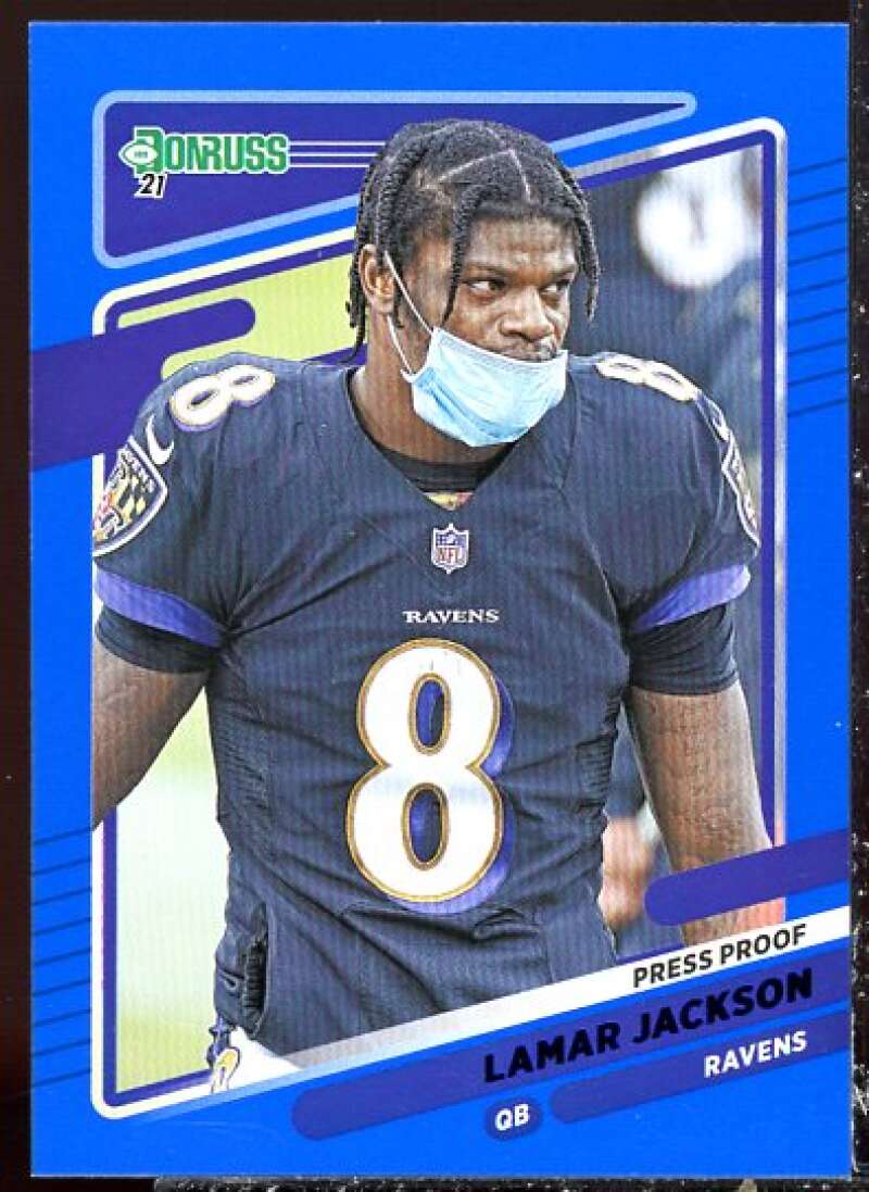 Lamar Jackson Card 2021 Donruss Press Proof Blue #239A  Image 1