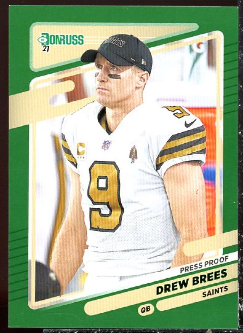 Drew Brees Card 2021 Donruss Press Proof Green #93A  Image 1