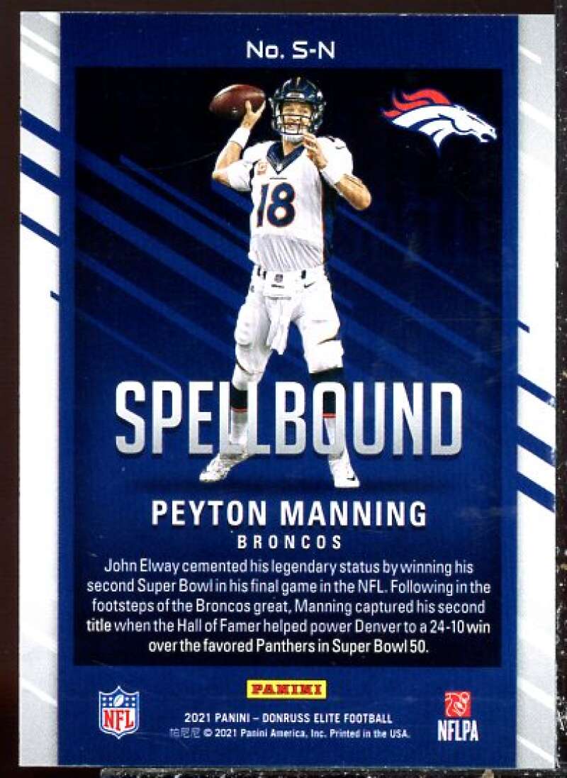 Peyton Manning Card 2021 Elite Spellbound Green #20  Image 2