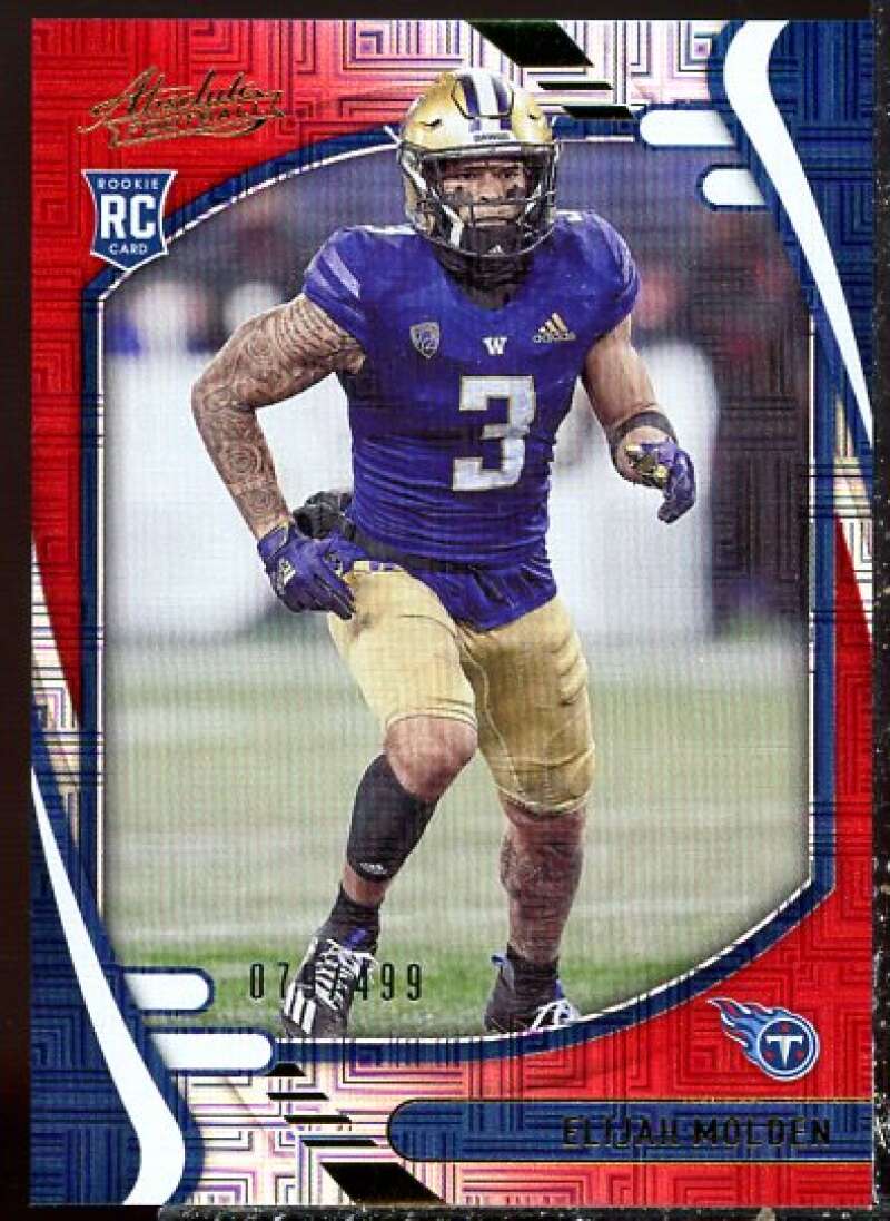 Elijah Molden Rookie Card Card 2021 Absolute Red Squares #146  Image 1