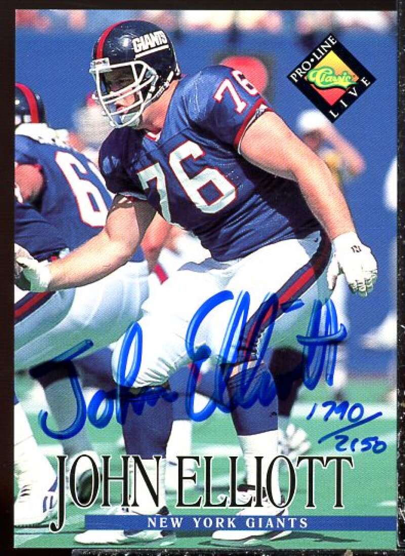 John Elliott Card 1994 Pro Line Live Autographs #39  Image 1