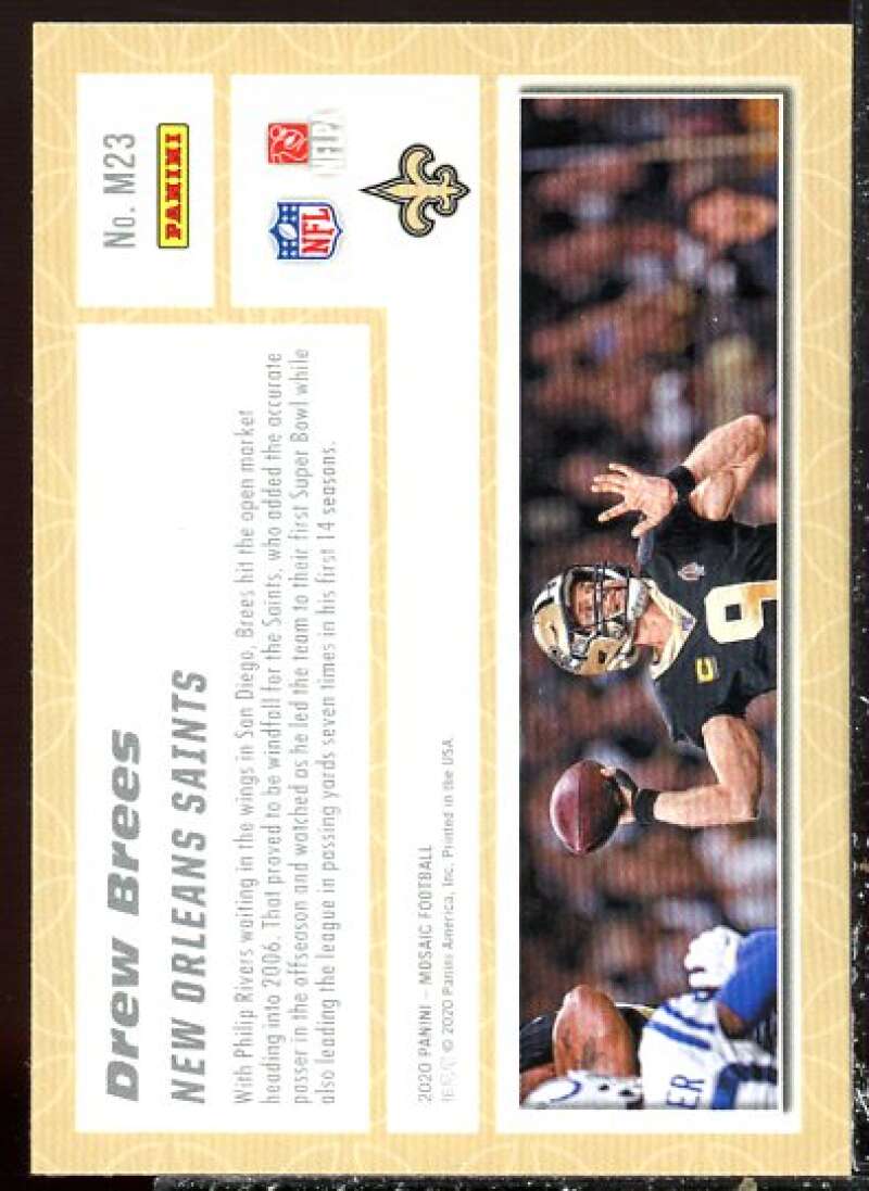 Drew Brees Card 2020 Panini Mosaic Montage #M23  Image 2