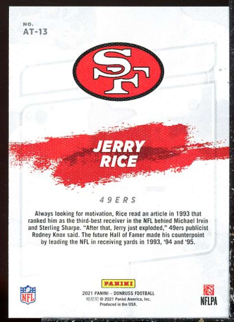 Jerry Rice Card 2021 Donruss All Time Gridiron Kings #13  Image 2