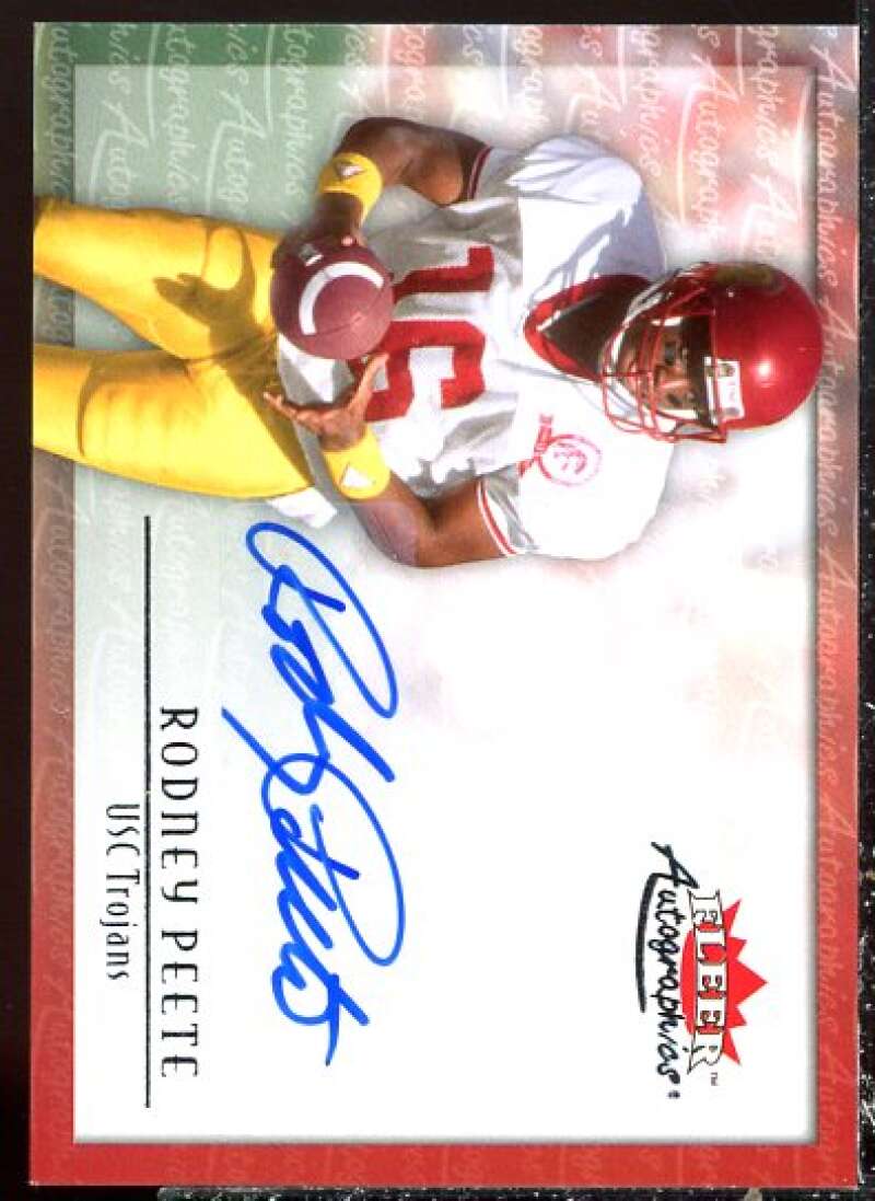 Rodney Peete Card 2012 Fleer Retro Autographics 2000 #00RP  Image 1