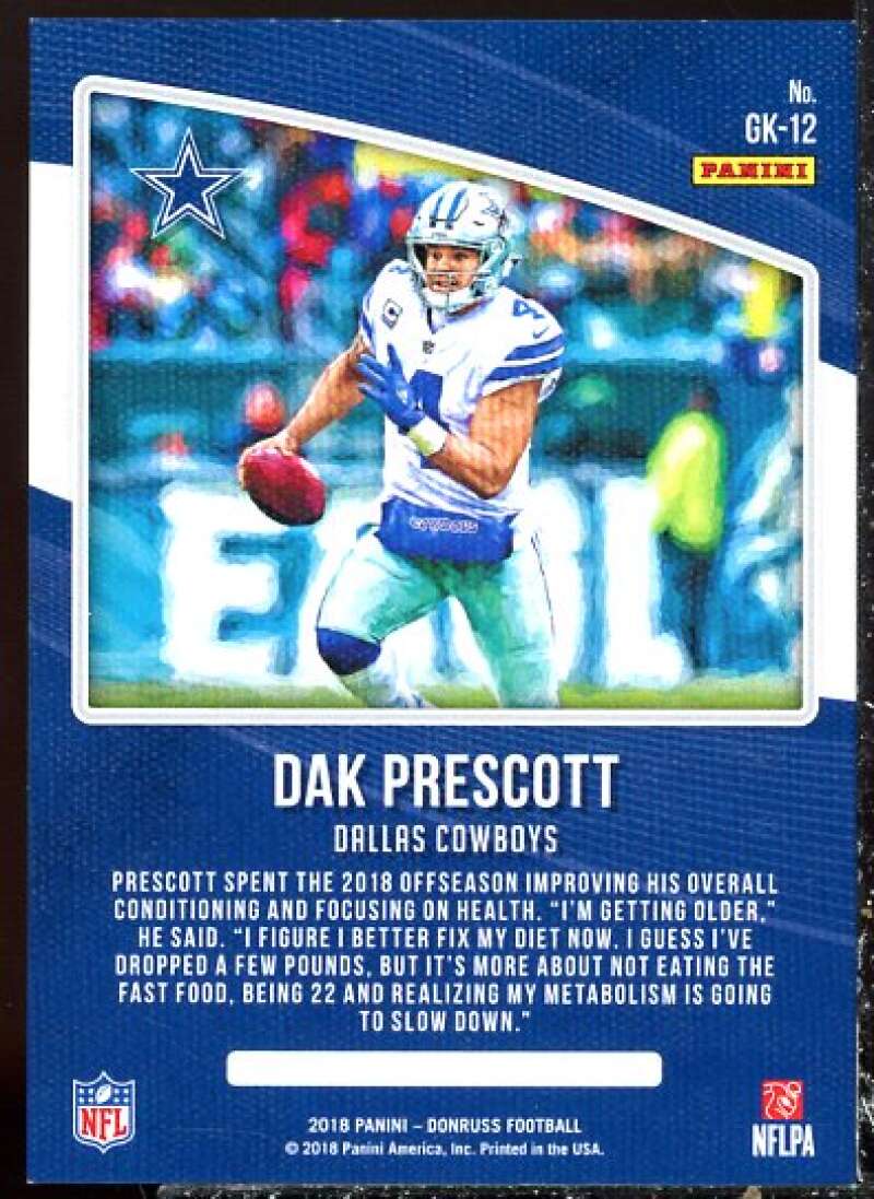 Dak Prescott Card 2018 Donruss Gridiron Kings Studio Series #12  Image 2