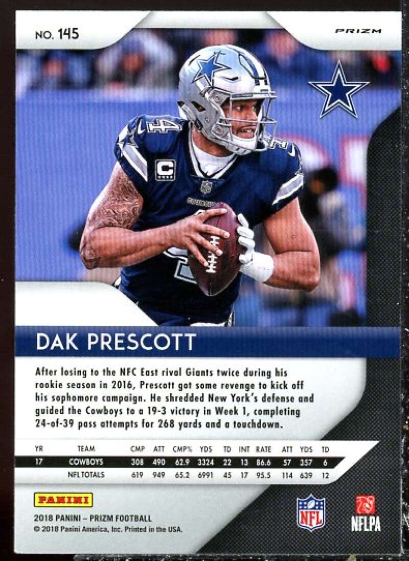 Dak Prescott Card 2018 Panini Prizm Prizms Green #145  Image 2