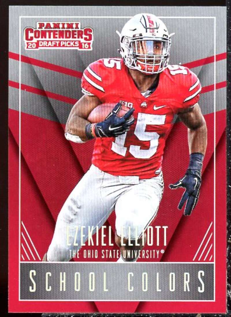 Ezekiel Elliott Rookie Card 2016 Panini Contenders Draft Picks School Colors #5  Image 1