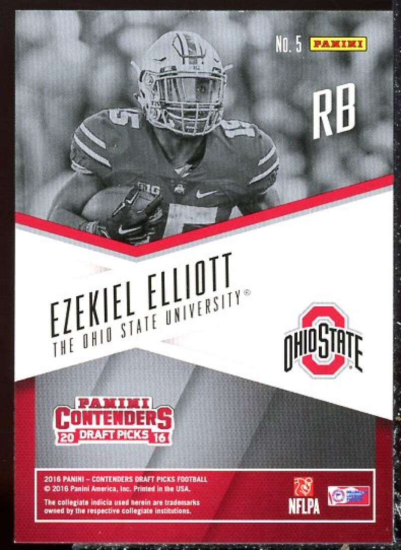 Ezekiel Elliott Rookie Card 2016 Panini Contenders Draft Picks School Colors #5  Image 2