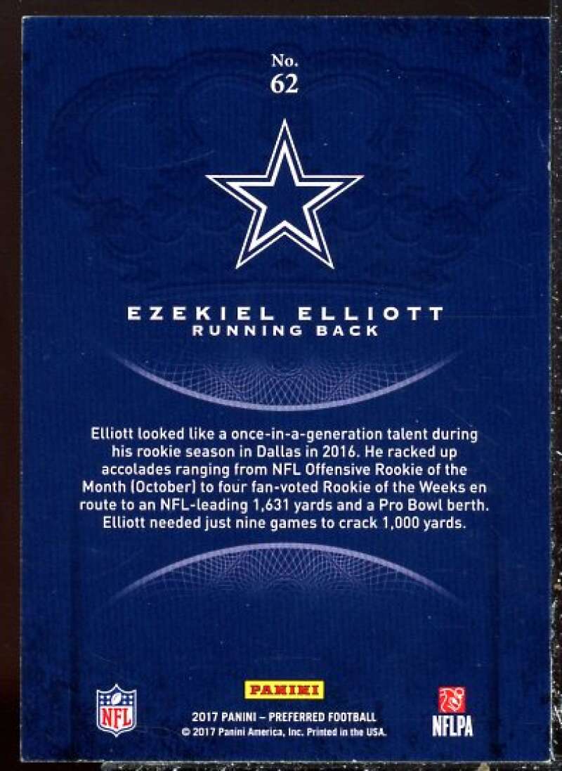 Ezekiel Elliott Card 2017 Crown Royale Bronze #62  Image 2