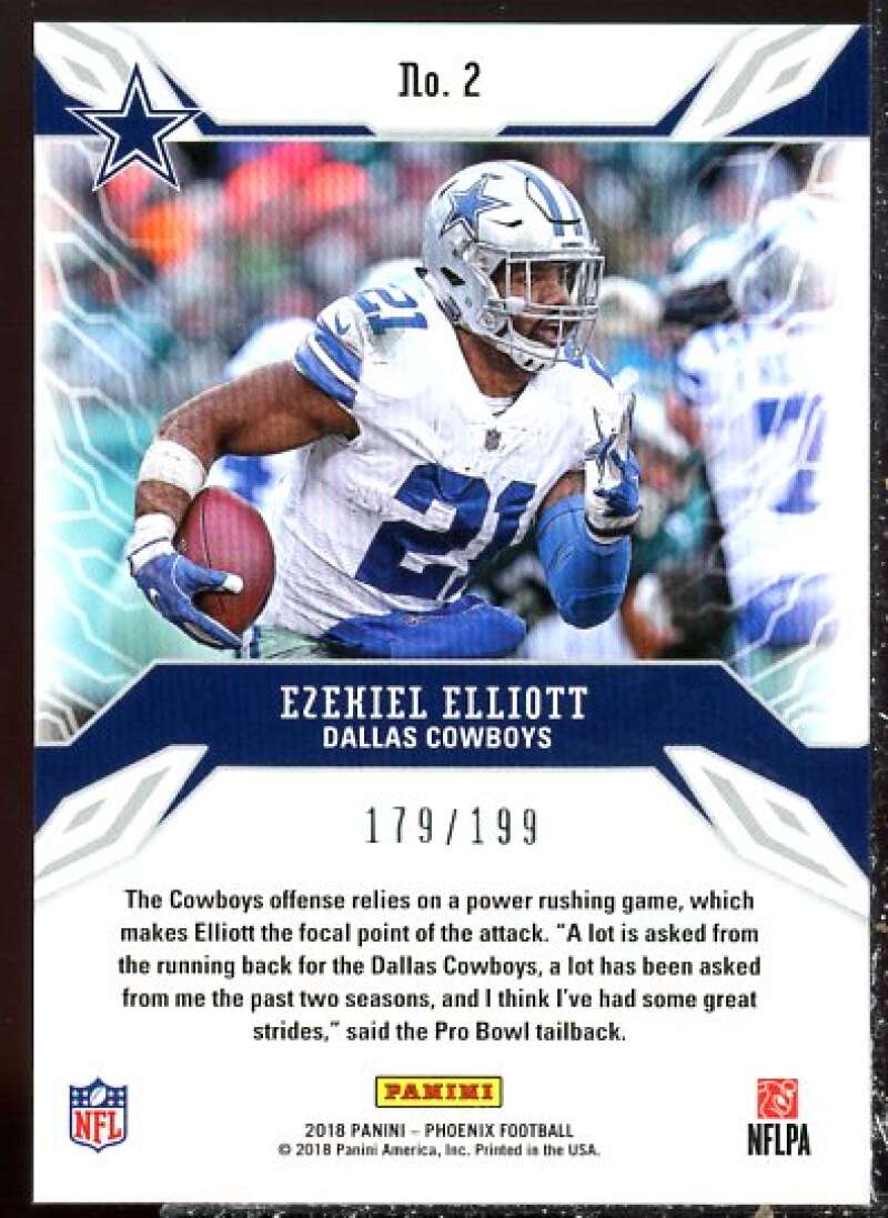 Ezekiel Elliott Card 2018 Panini Phoenix Adrenaline Rush Pink #2  Image 2