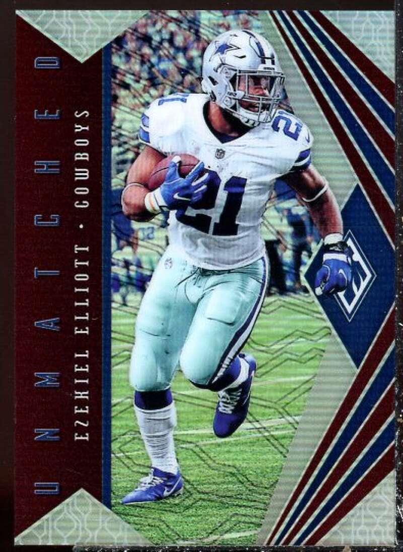 Ezekiel Elliott Card 2018 Panini Phoenix Unmatched Red #3  Image 1