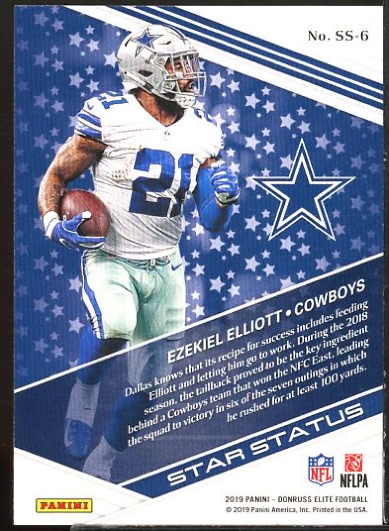 Ezekiel Elliott Card 2019 Elite Star Status Pink #6  Image 2