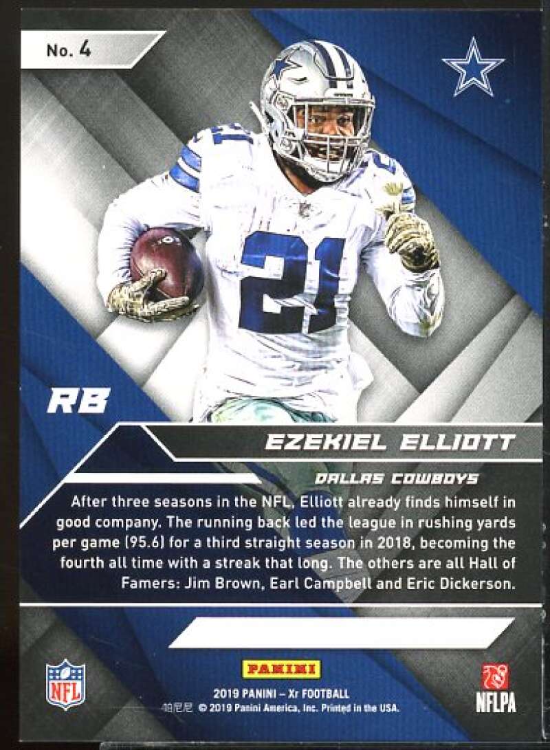 Ezekiel Elliott Card 2019 Panini XR Red #4  Image 2