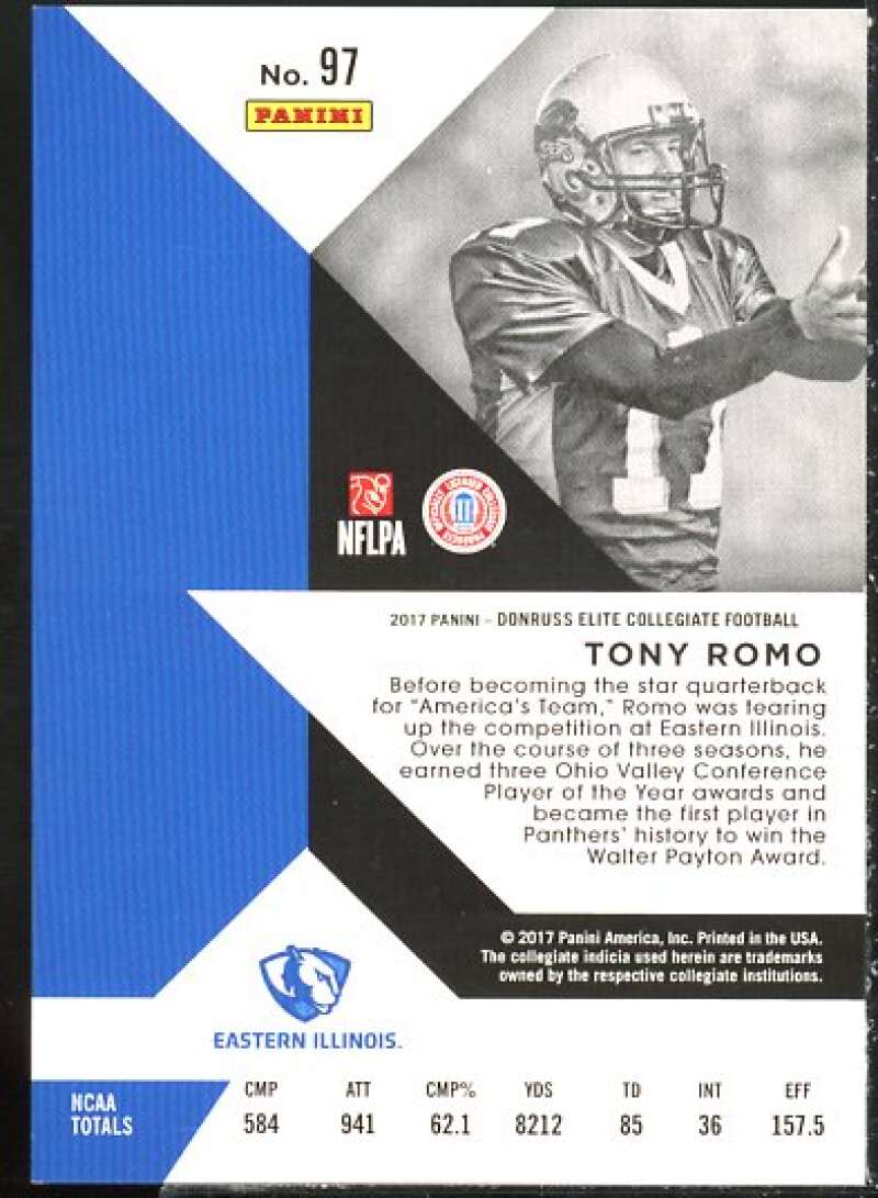 Tony Romo Card 2017 Elite Draft Picks Aspirations Purple #97  Image 2