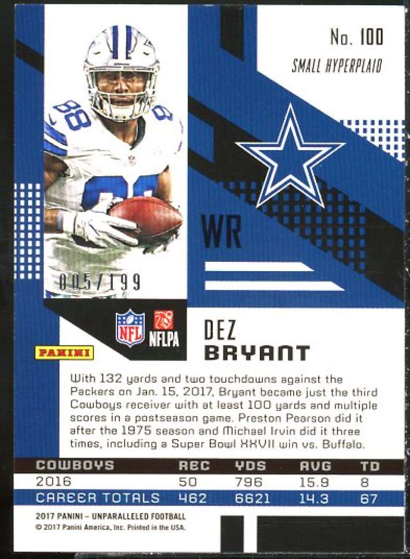 Dez Bryant Card 2017 Panini Unparalleled Yellow #100  Image 2