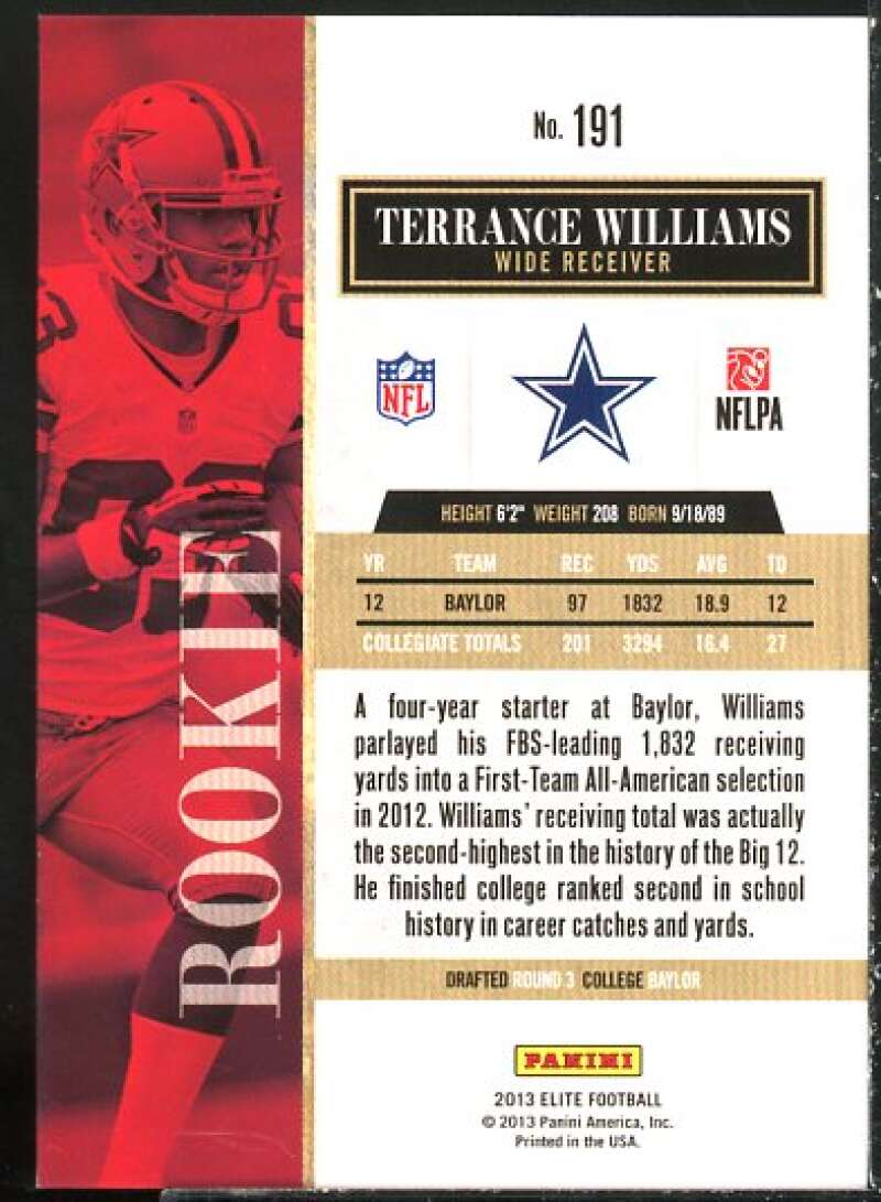 Terrance Williams Rookie Card 2013 Elite Turn of the Century #191  Image 2