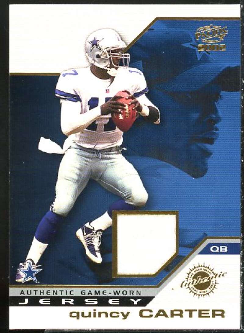 Quincy Carter Card 2002 Pacific Game Worn Jerseys #10  Image 1