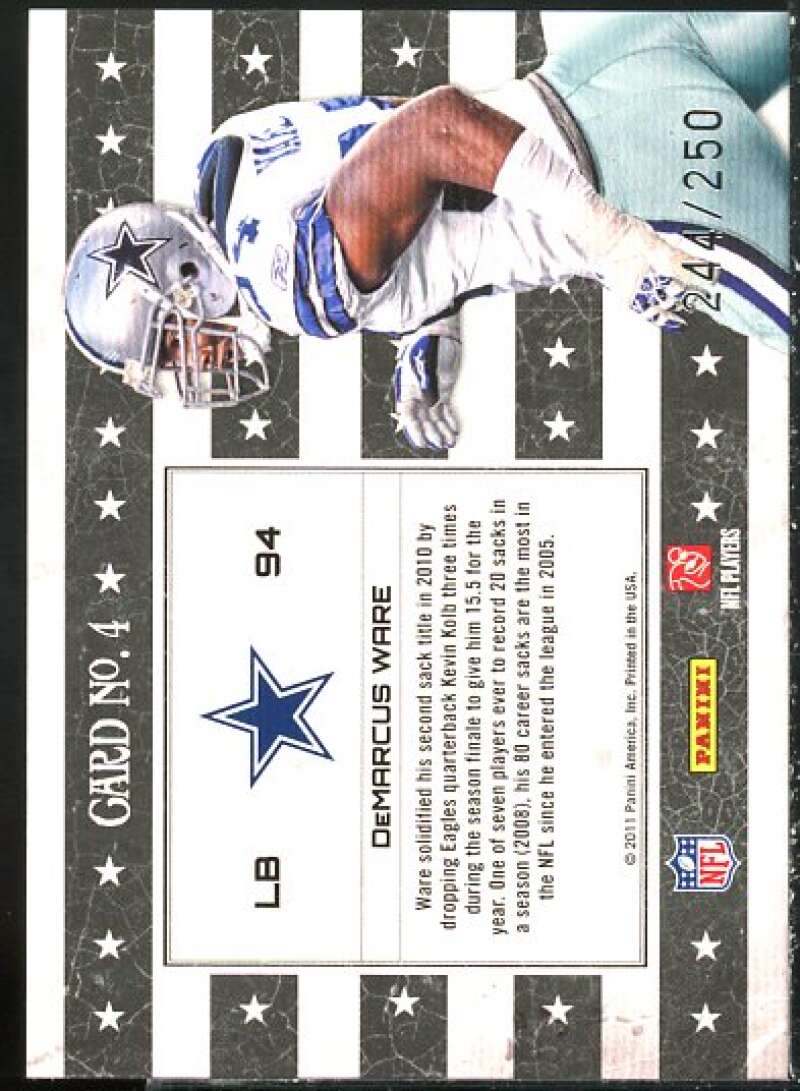 DeMarcus Ware Card 2011 Panini Gridiron Gear NFL Nation Silver #4  Image 2