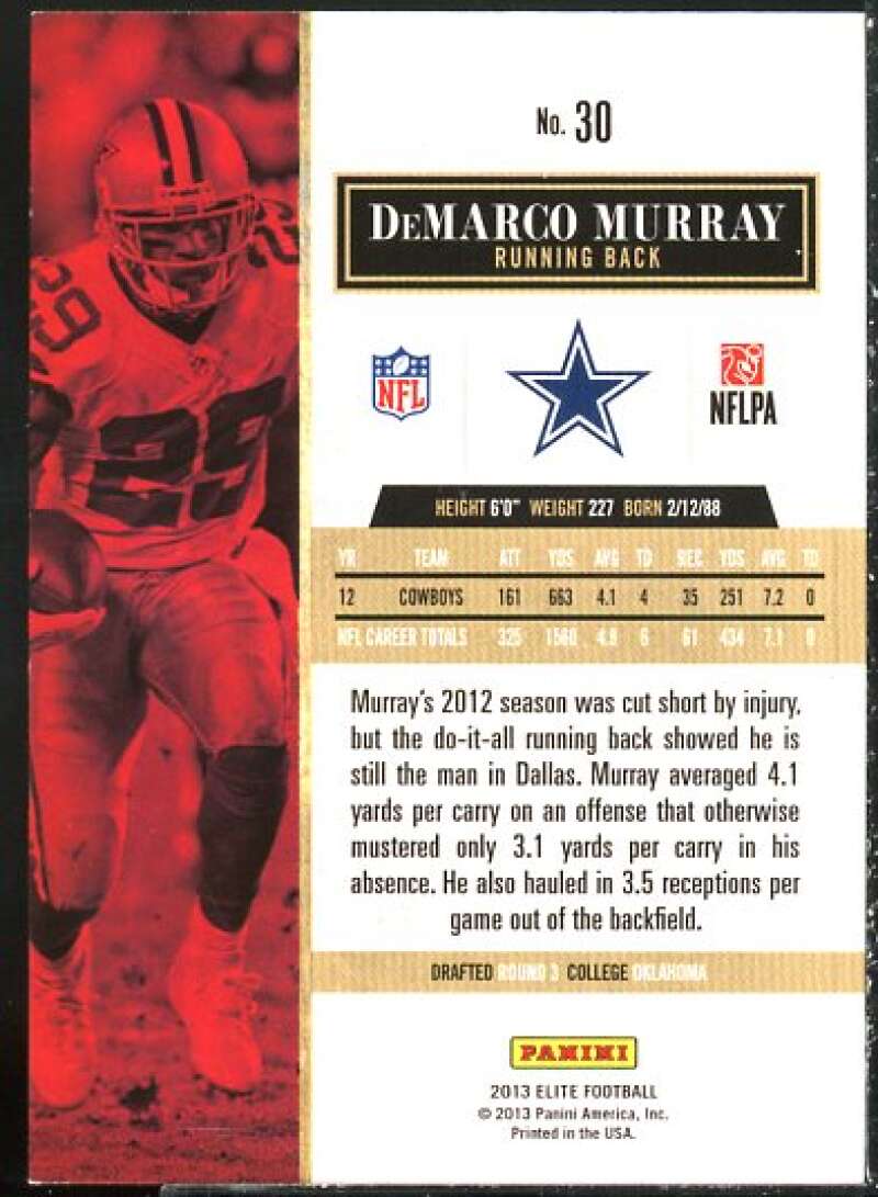 DeMarco Murray Card 2013 Elite Turn of the Century #30  Image 2