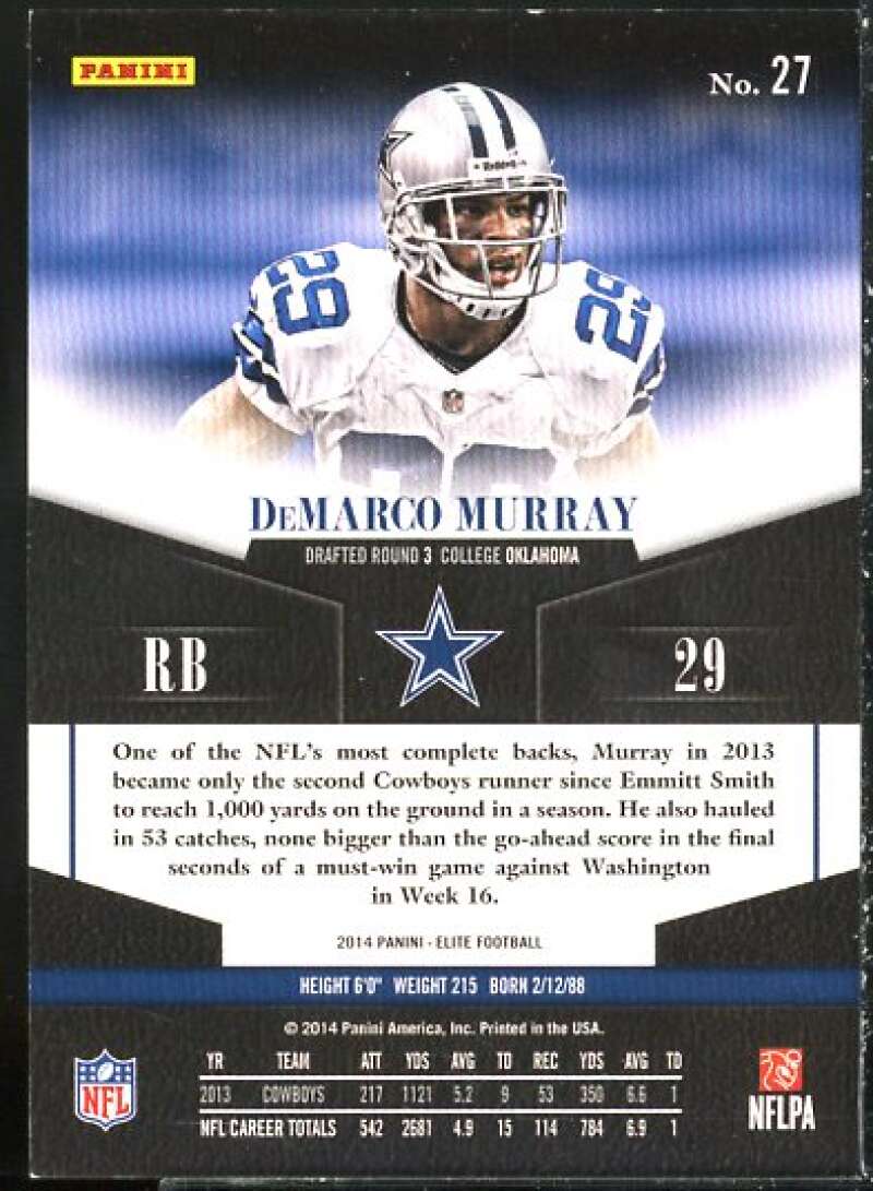 DeMarco Murray Card 2014 Elite Turn of the Century #27  Image 2