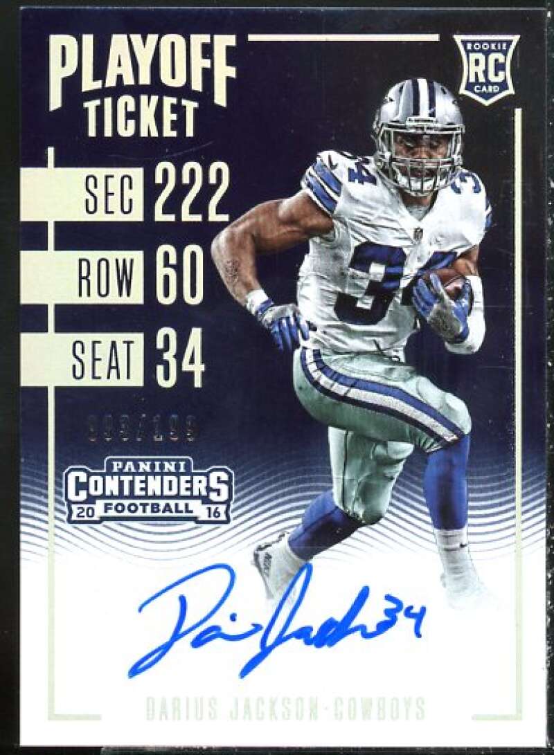 Darius Jackson AU Card 2016 Panini Contenders Playoff Ticket #171  Image 1