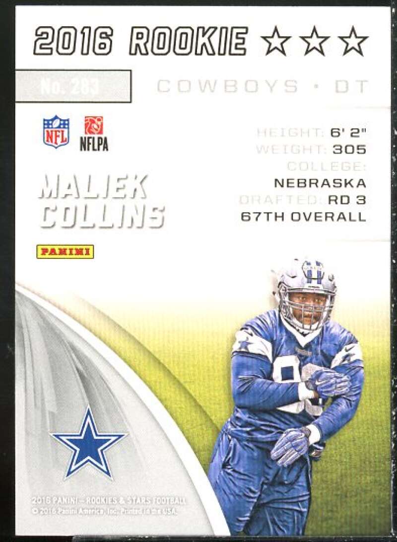 Maliek Collins Rookie Card 2016 Rookies and Stars #283  Image 2