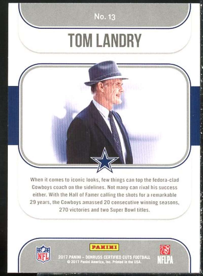 Tom Landry Card 2017 Certified Cuts Heritage Collection #13  Image 2