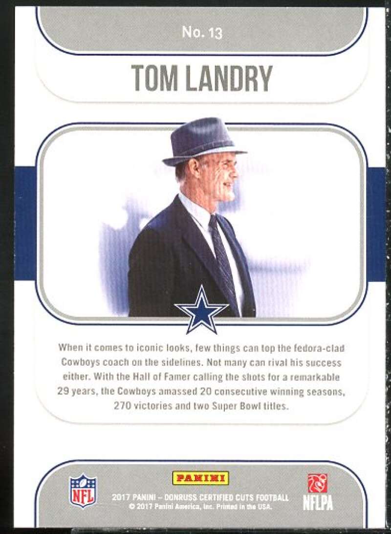 Tom Landry Card 2017 Certified Cuts Heritage Collection Silver #13  Image 2