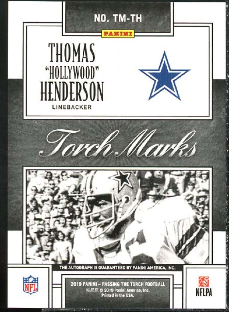 Thomas Henderson Card 2019 Panini Passing the Torch Torch Marks #2  Image 2