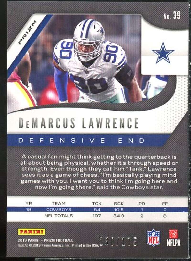 DeMarcus Lawrence Card 2019 Panini Prizm Prizms Hyper #39  Image 2