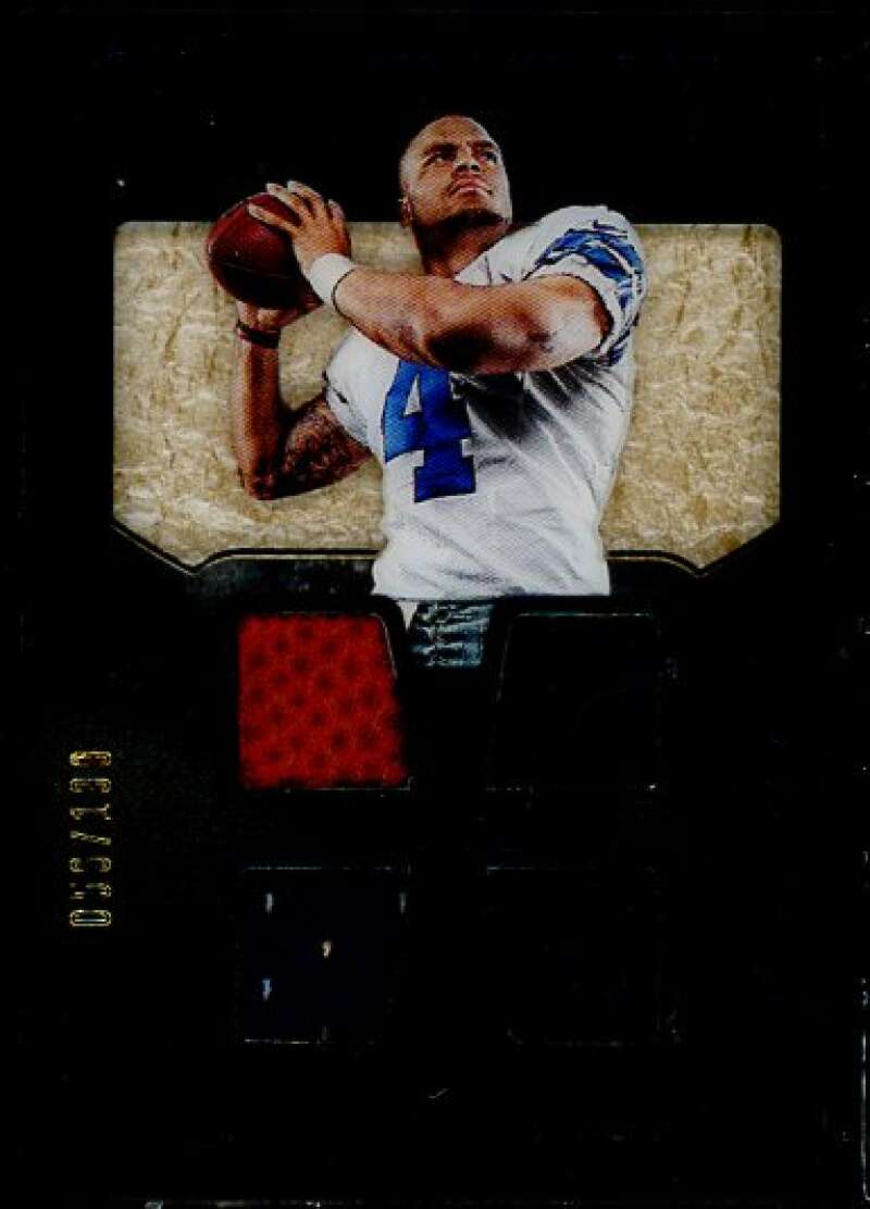 Dak Prescott 2016 Panini Black Gold Gold Prospecting Quad Materials White Gold 5 Image 1