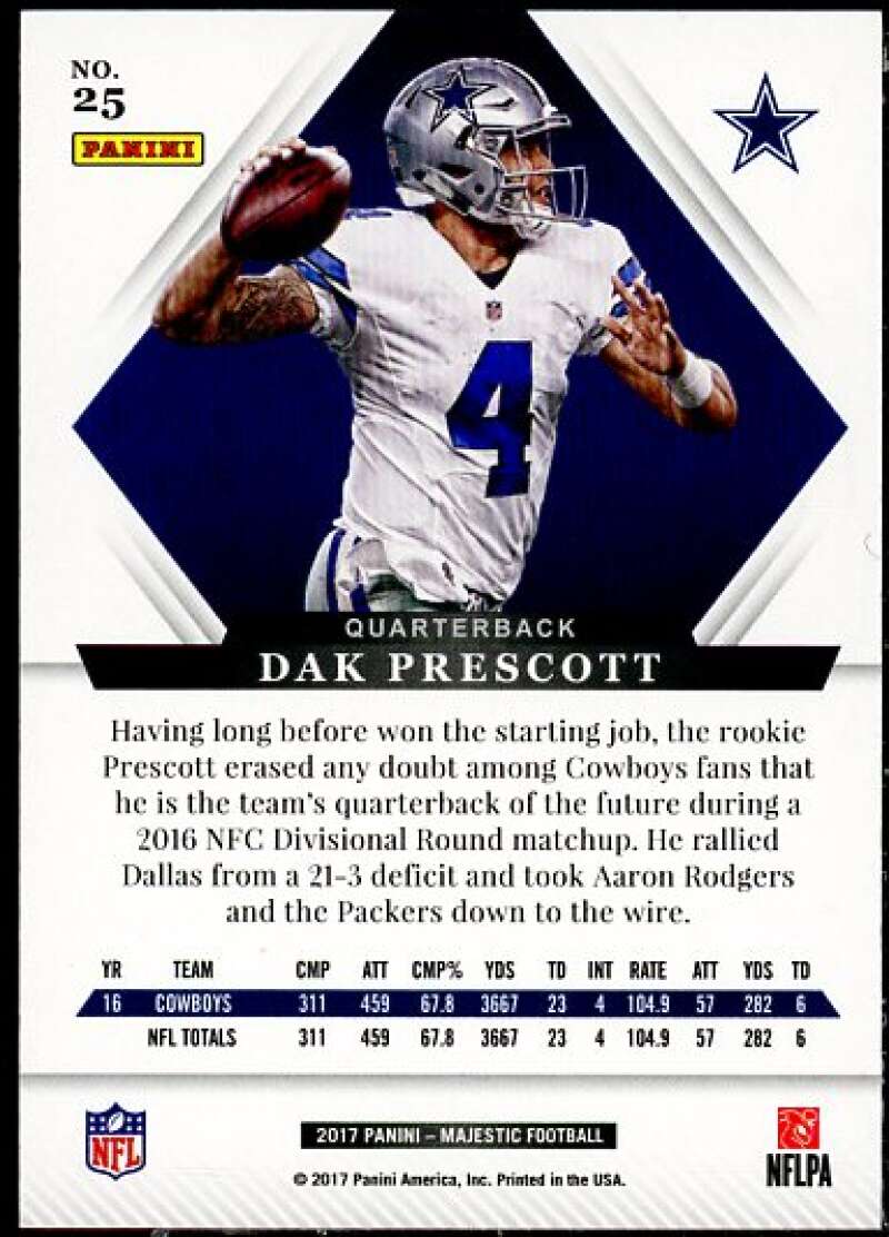 Dak Prescott Card 2017 Panini Majestic #25  Image 2