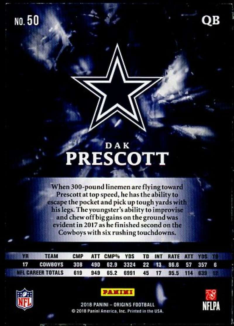 Dak Prescott Card 2018 Panini Origins Blue #50  Image 2