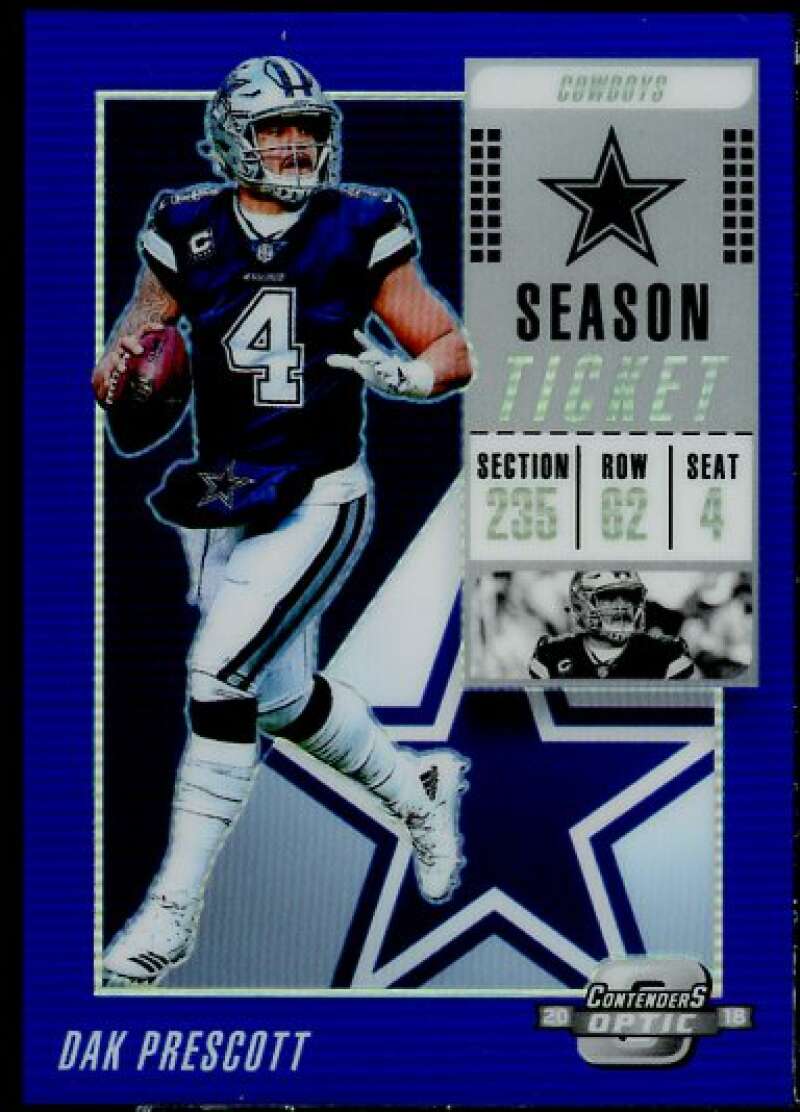 Dak Prescott Card 2018 Panini Contenders Optic Blue #66  Image 1