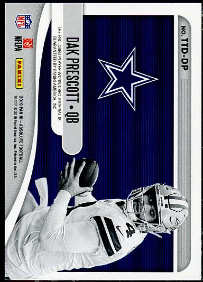 Dak Prescott Card 2019 Absolute Tools of the Trade Dual Materials Prime #8  Image 2