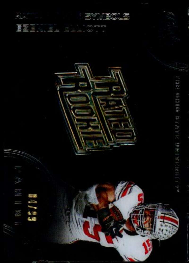 Ezekiel Elliott 2016 Black Gold Collegiate Rated Rookie Symbols White Gold #21  Image 1