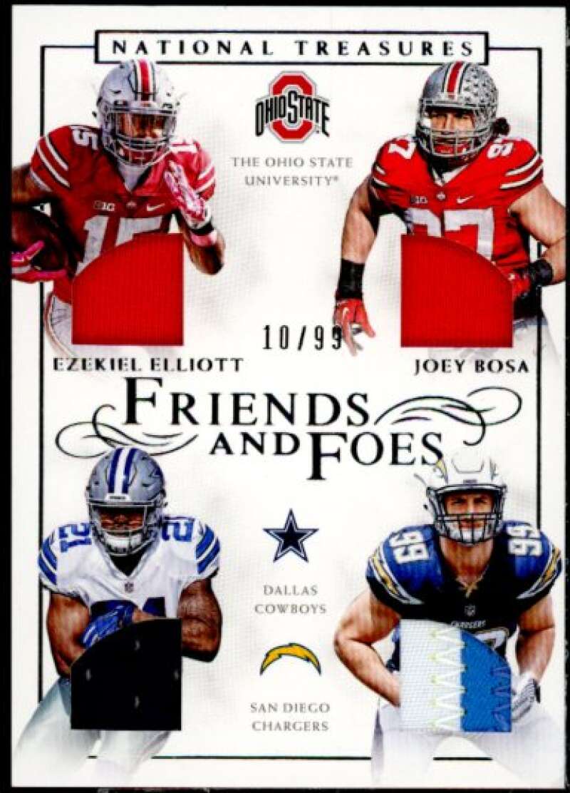 Bosa/Ezekiel Elliott 2016 National Treasures Friends and Foes Quad Materials #1  Image 1