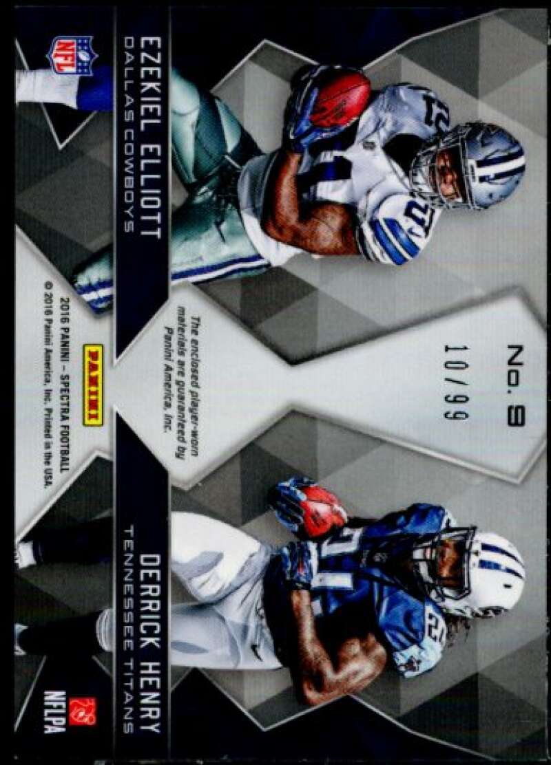 Ezekiel Elliott/Derrick Henry 2016 Panini Spectra Rivals Jerseys Neon Blue #9  Image 2