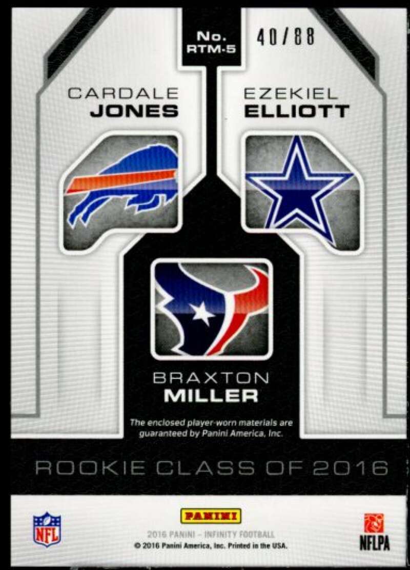 Braxton Miller/Ezekiel Elliott/Jones Card 2016 Infinity Rookie Jerseys Trios #5  Image 2