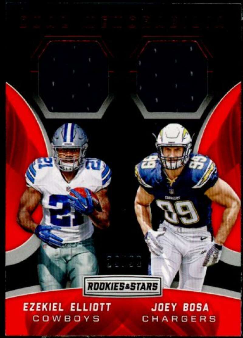 Ezekiel Elliott/Joey Bosa Rookie Card 2016 Rookies and Stars Dual Jerseys #12  Image 1