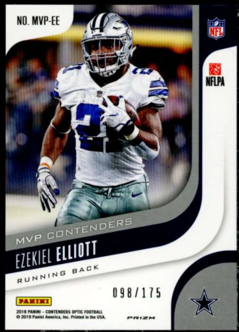 Ezekiel Elliott Card 2018 Panini Contenders Optic MVP Contenders #7  Image 2