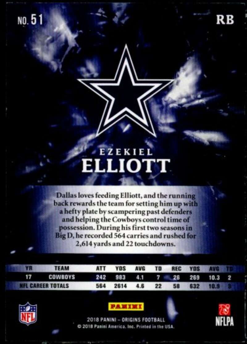 Ezekiel Elliott Card 2018 Panini Origins Orange #51  Image 2