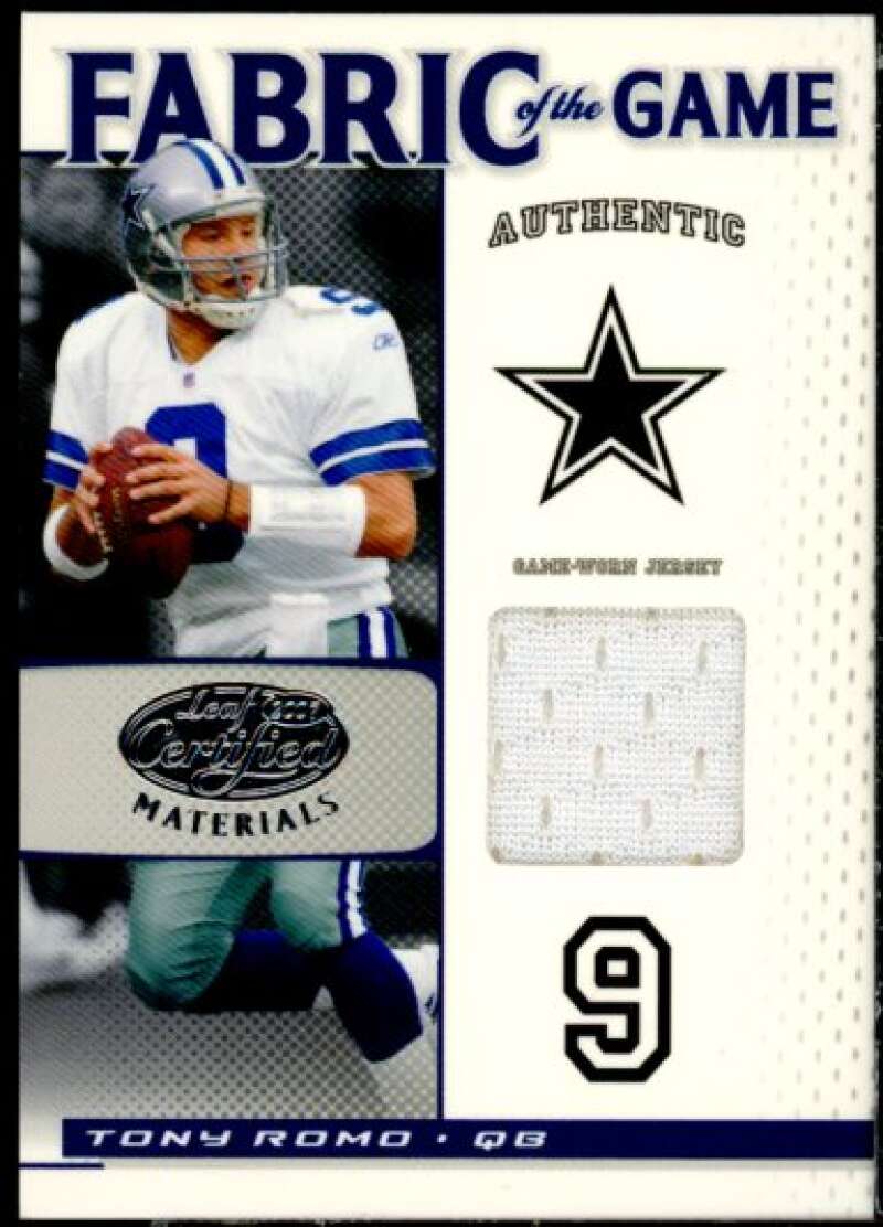 Tony Romo Card 2007 Leaf Certified Materials Fabric of the Game Auto Jersey #98  Image 1