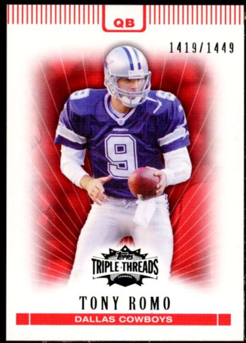 Tony Romo Card 2007 Topps Triple Threads #12  Image 1