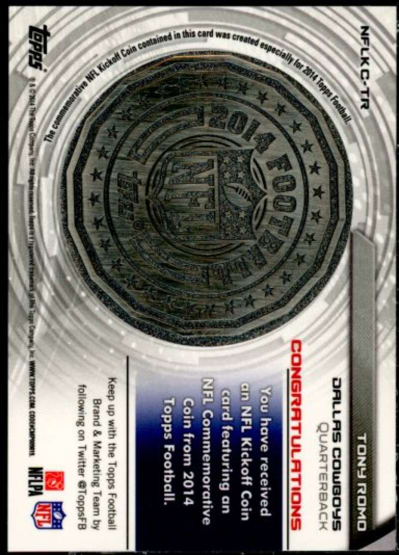 Tony Romo Card 2014 Topps Kickoff Coins #NFLKCTR  Image 2