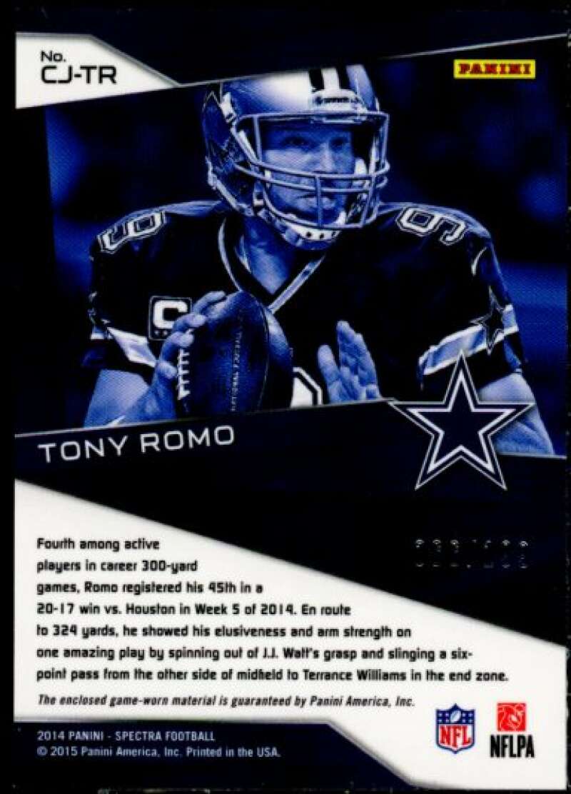 Tony Romo Card 2014 Panini Spectra Cornerstones Jerseys #23  Image 2