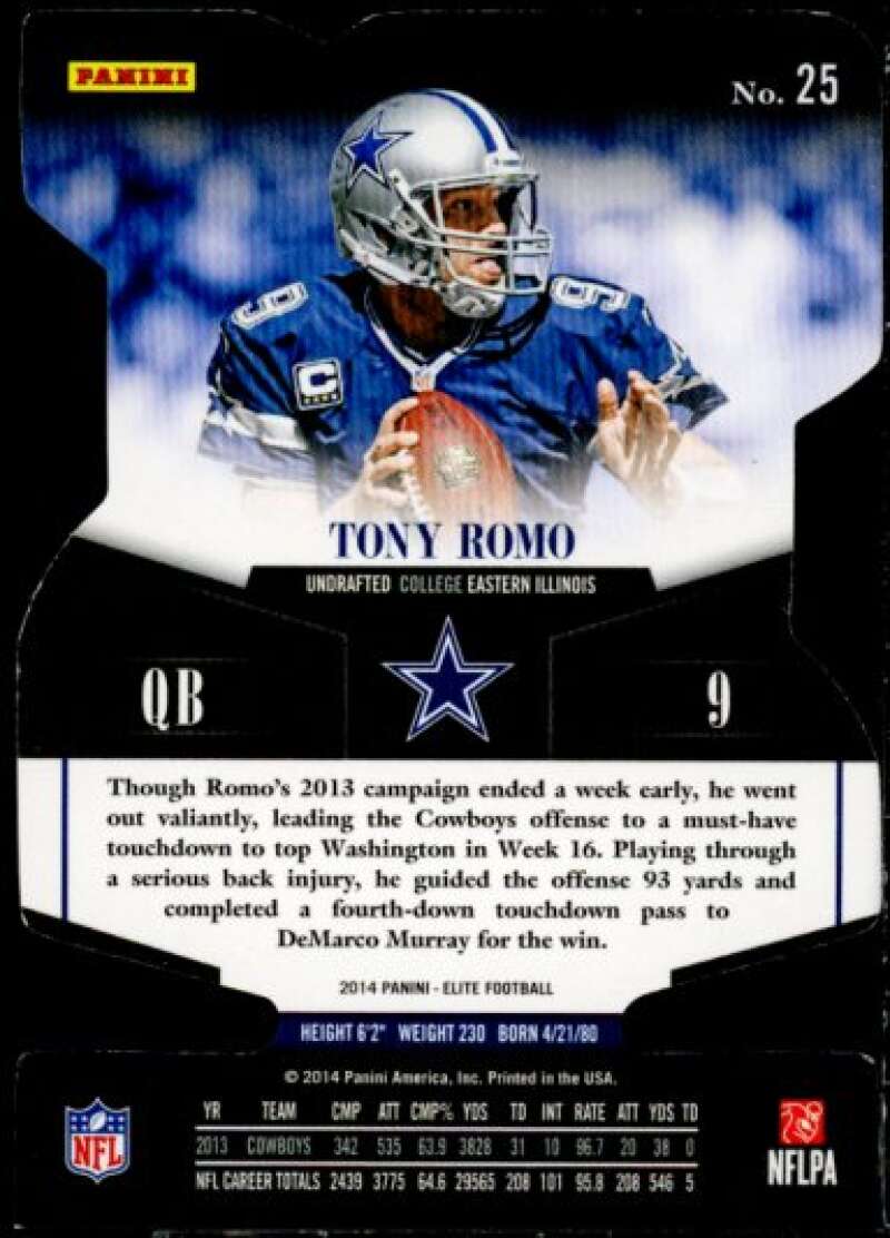 Tony Romo Card 2014 Elite Aspirations #25  Image 2