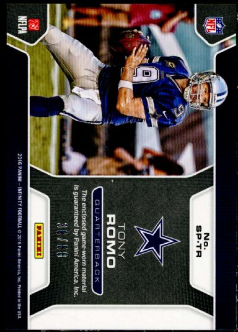 Tony Romo Card 2016 Panini Infinity Seasoned Pros Swatches #38  Image 2