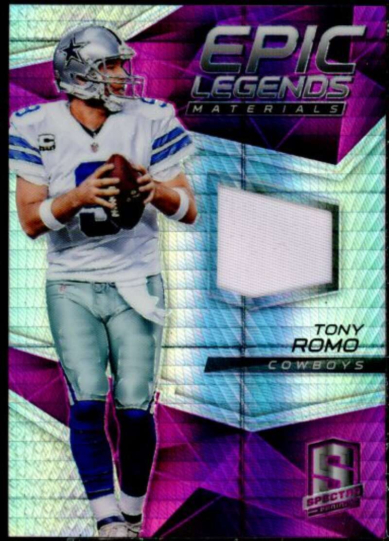 Tony Romo Card 2017 Panini Spectra Epic Legends Materials Neon Pink #9  Image 1