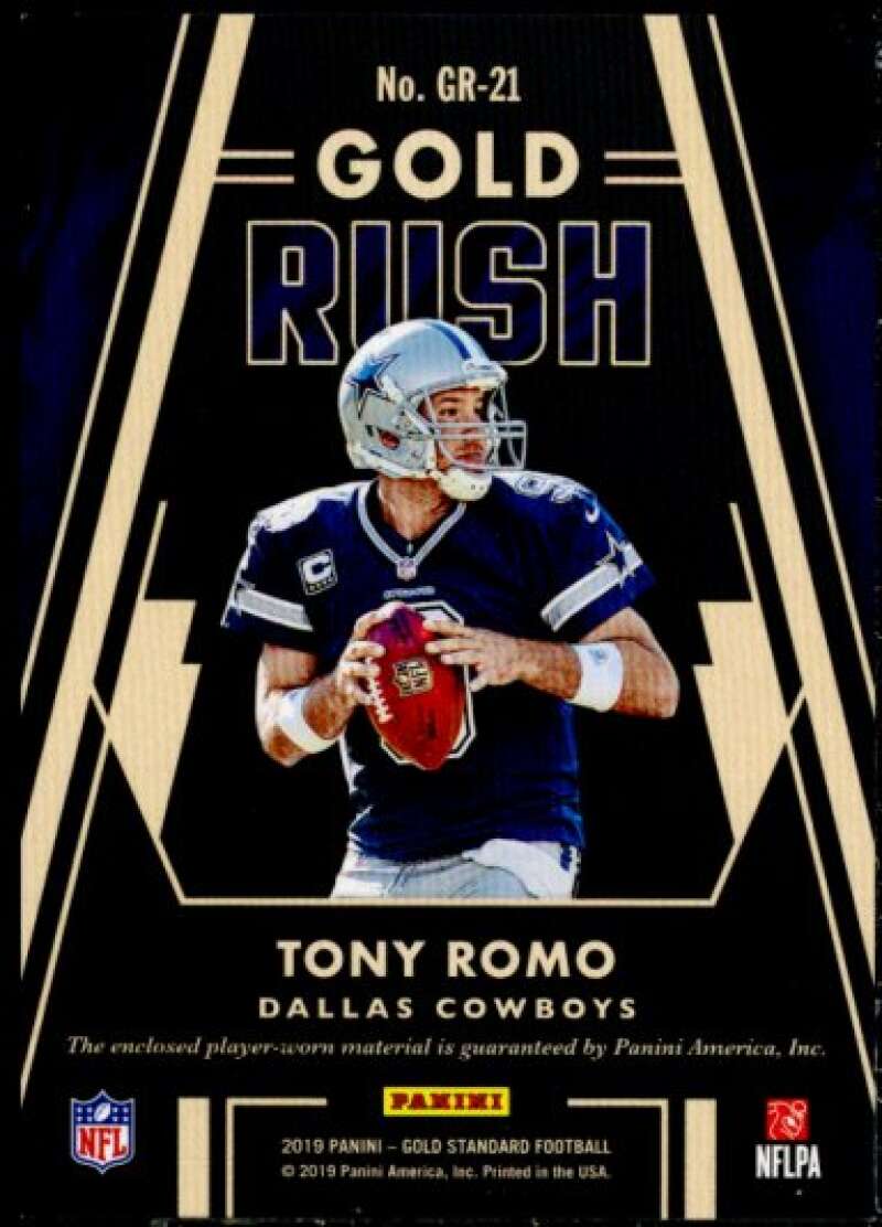 Tony Romo Card 2019 Panini Gold Standard Gold Rush Jerseys #21  Image 2